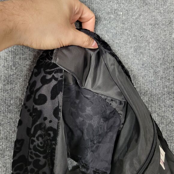 JM COLLECTION Black Burnout Velvet Babydoll Whimisigoth Long Maxi Dress SIZE 14 - Picture 8 of 13